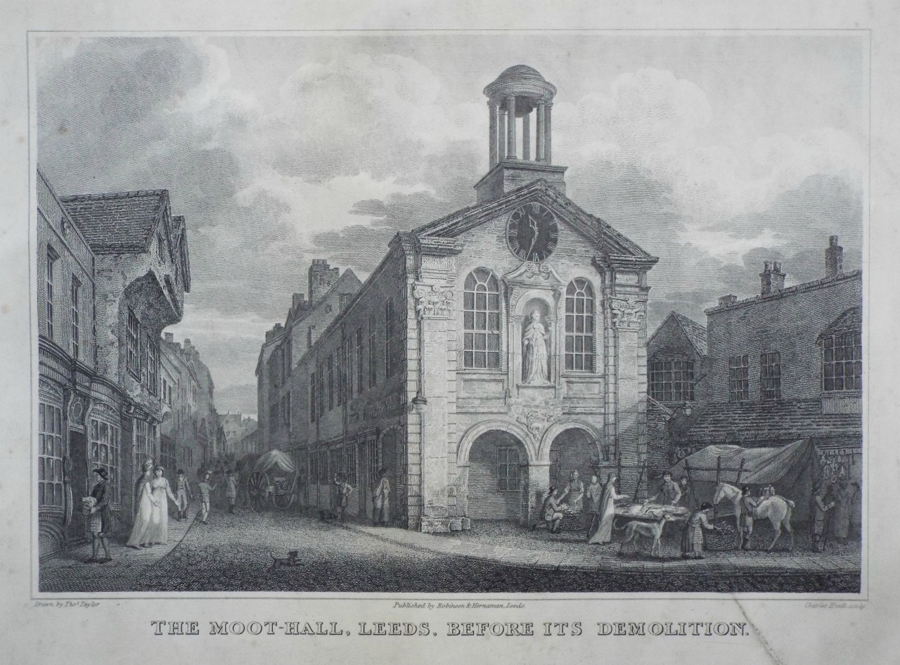 Print - The Moot-Hall, Leeds, Before its Demolition. - Heath