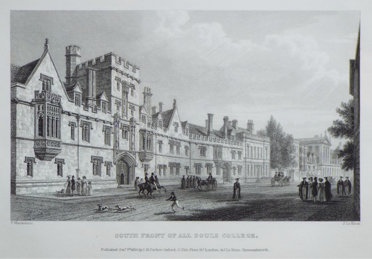 Print - South Front of All Souls College. - Le