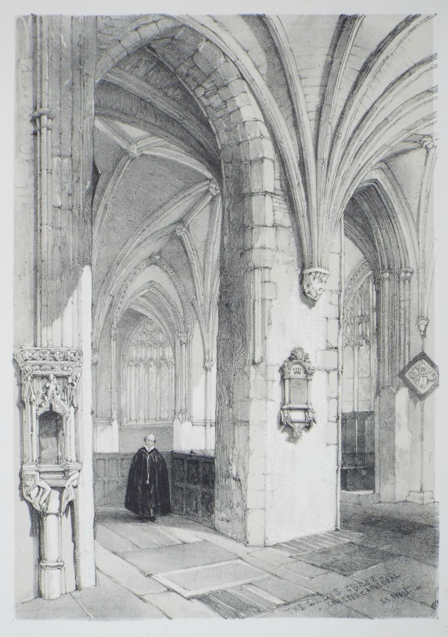 Lithograph - The Ladye Chapel Chester Cathedral - Prout