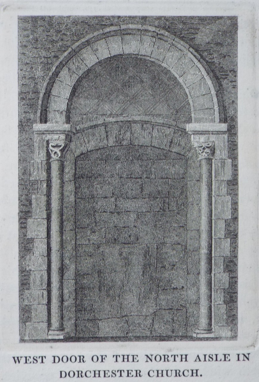 Print - West Door of the North Aisle in Dorchester Church.