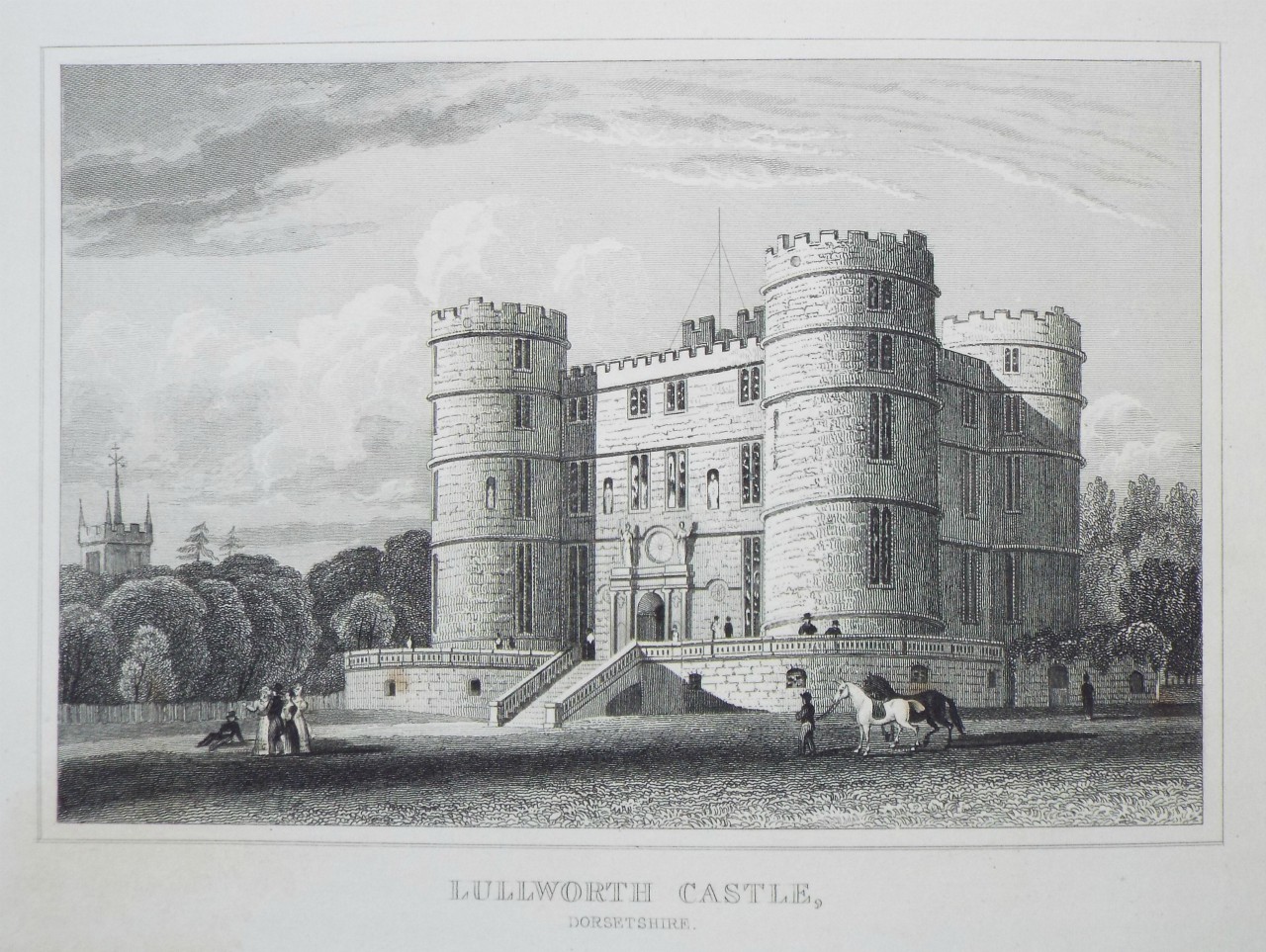 Print - Lullworth Castle. Dorsetshire. - Allen