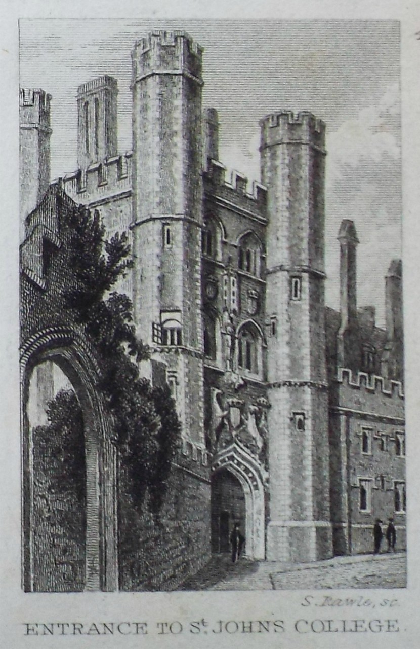 Print - Entrance to St. John's College. - Rawle