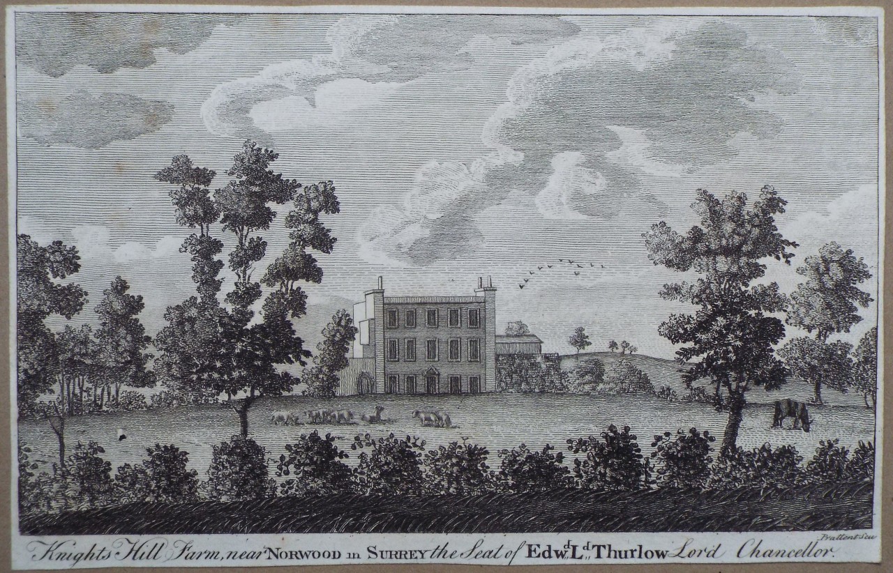 Print - Knights Hill Farm, near Norwood in Surrey the Seat of Edwd. Ld. Thurlow Lord Chancellor. - 