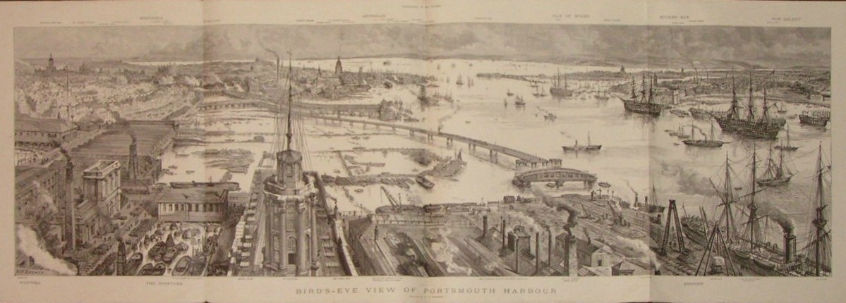 Print - Bird's Eye View of Portsmouth Harbour
