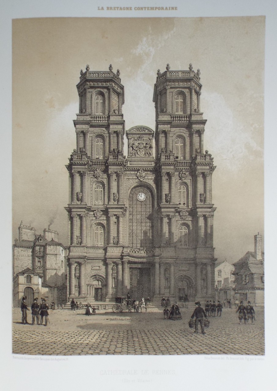 Lithograph - Cathedrale de Rennes. (Ille-et-Vilaine) - Benoist