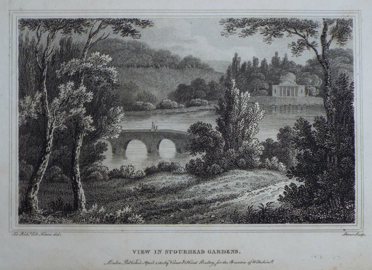 Print - View in Stourhead Gardens. - 