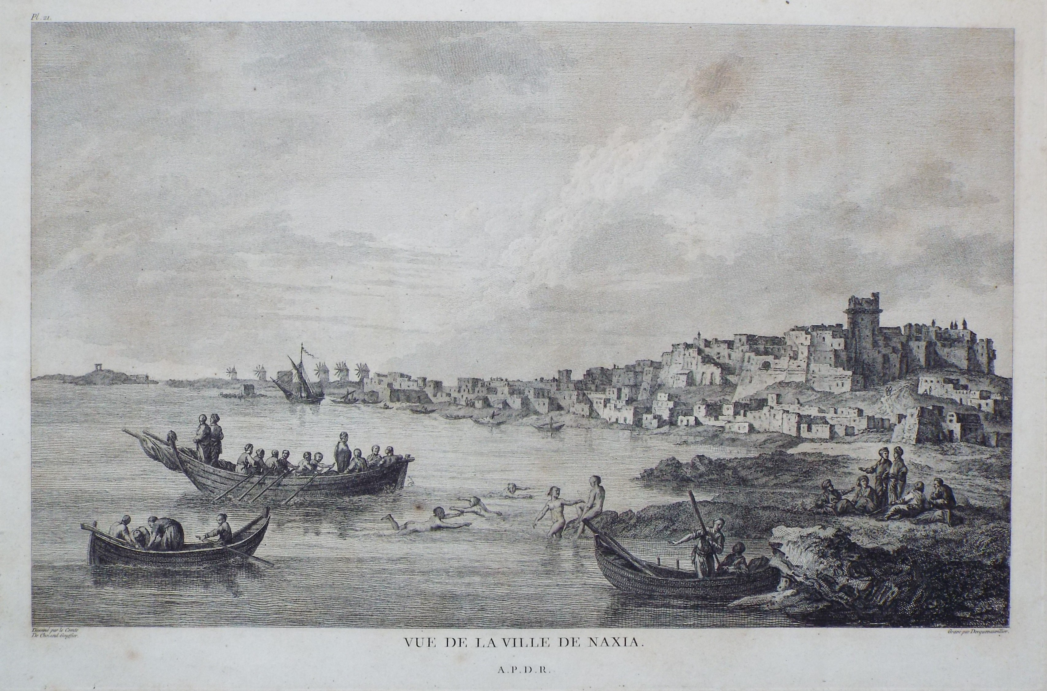Print - Vue de la Ville de Naxia. - 
