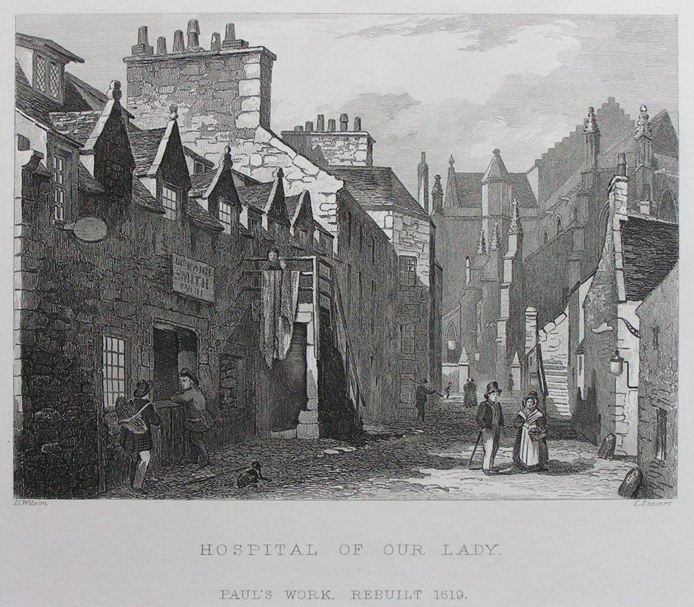 Print - Hospital of Our Lady, Paul's Work. Rebuilt 1619 - Stewart