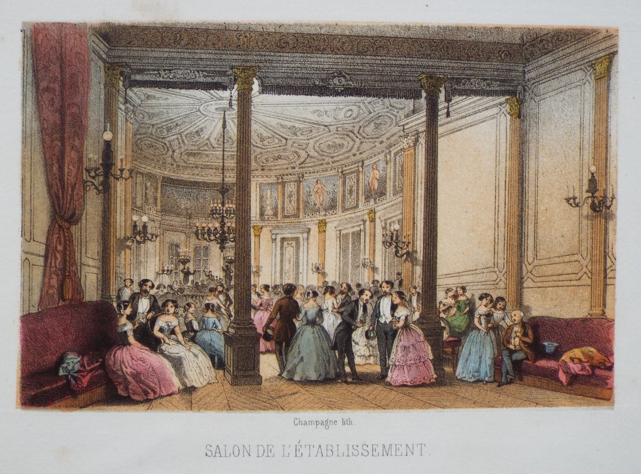 Lithograph - Salon de l'Etablissement, - 