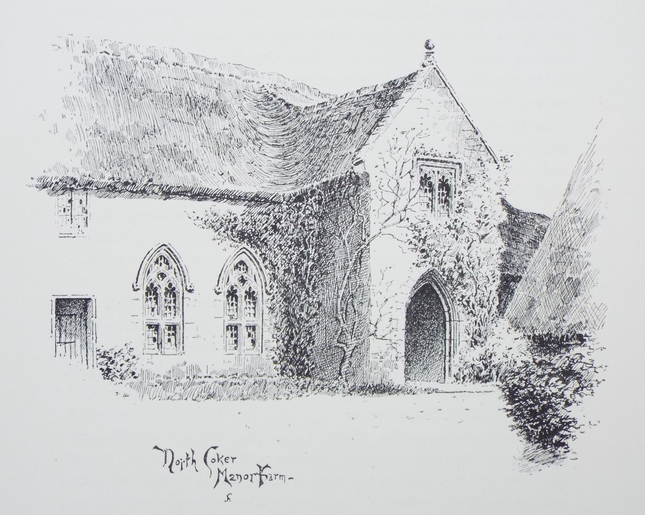 Lithograph - North Coker Manor Farm