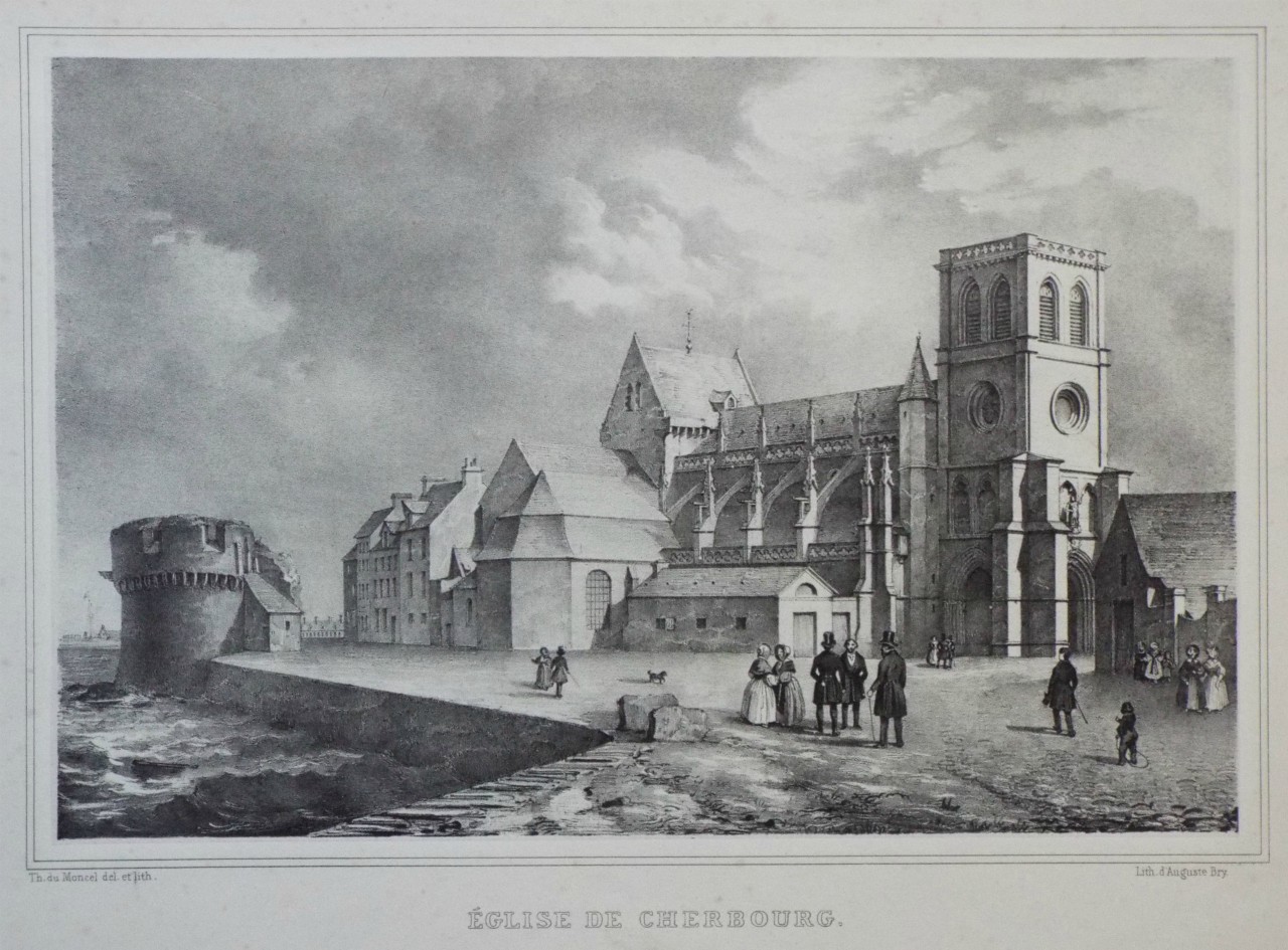 Lithograph - Eglise de Cherbourg. - Du