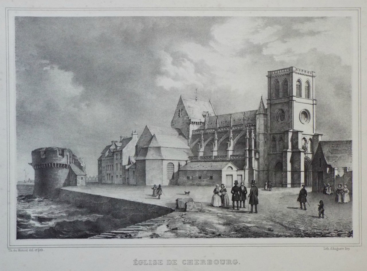 Lithograph - Eglise de Cherbourg.