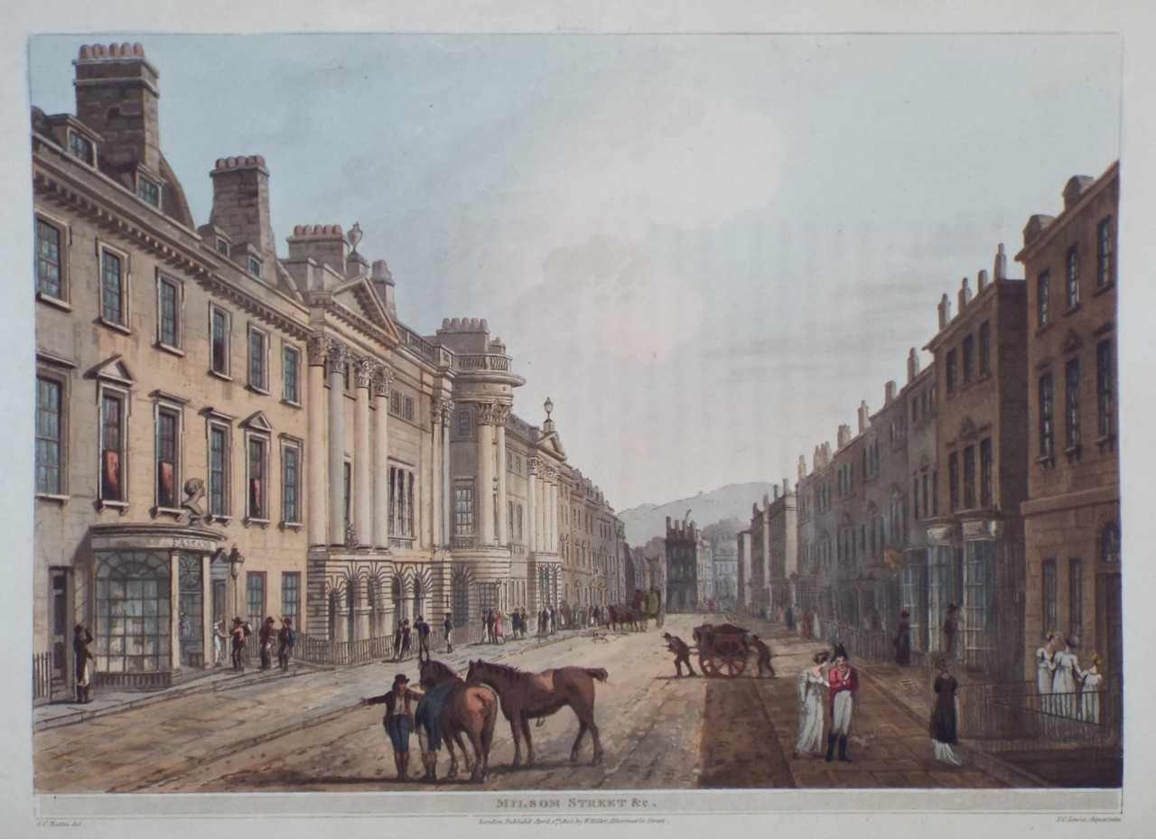 Aquatint - Bath. Milsom Street &c. - Lewis