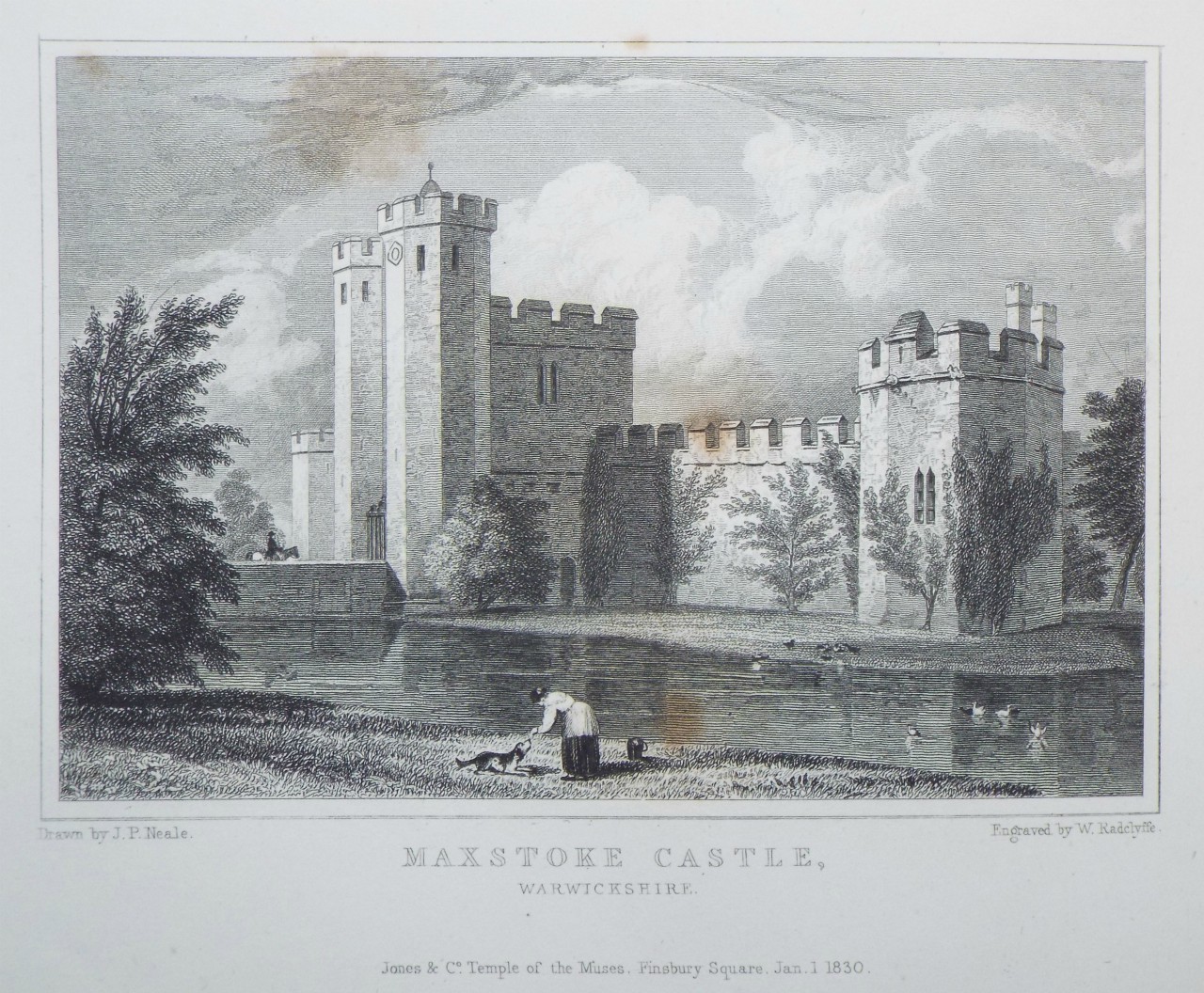 Print - Maxtoke Castle, Warwickshire. - Radclyffe