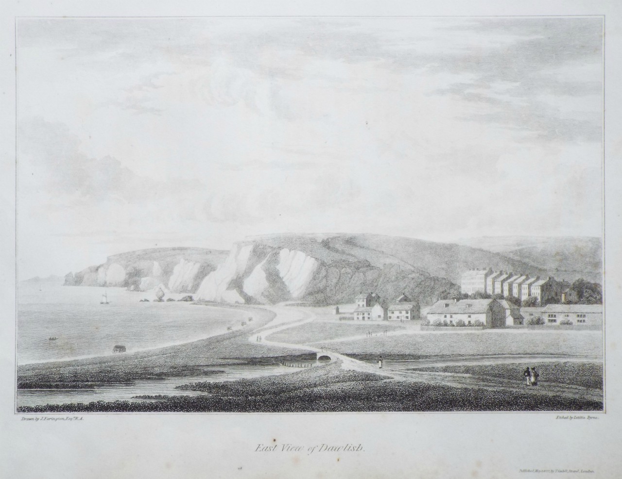 Print - East View of Dawlish. - Byrne