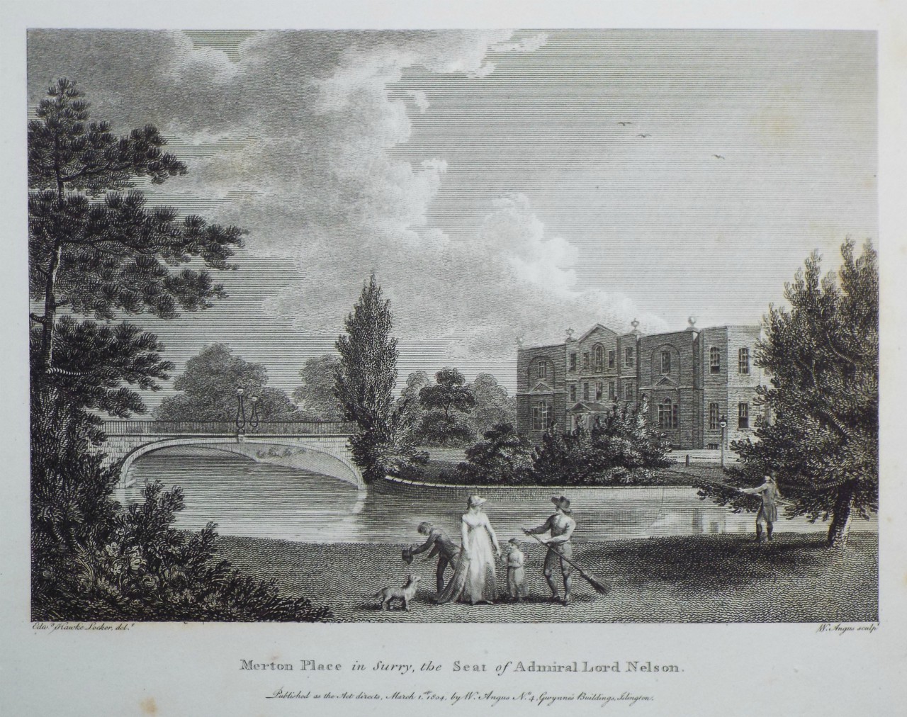 Print - Merton Place in Surry, the Seat of Admiral Lord Nelson. - Angus