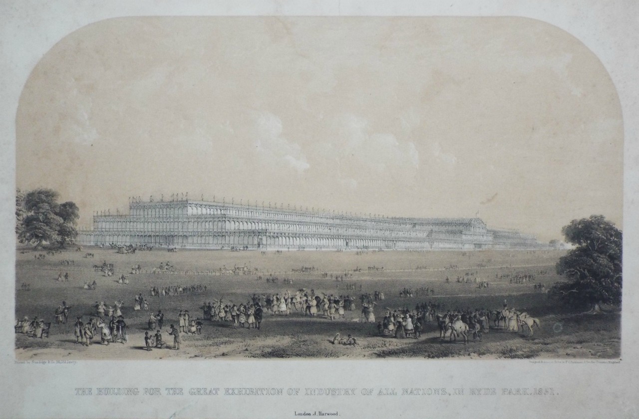Lithograph - The Building for the Great Exhibition of Industry of all Nations, in Hyde Park. 1851. - Robinson