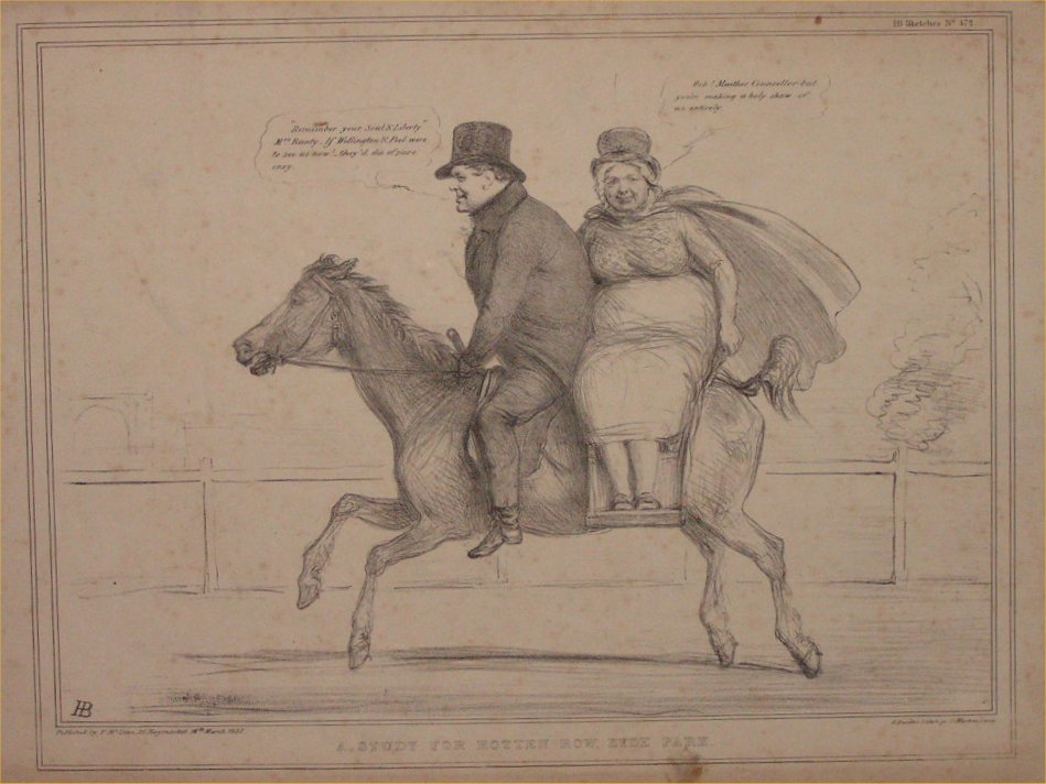 Lithograph - 472: A Study for Rotten Row, Hyde Park - Ducote