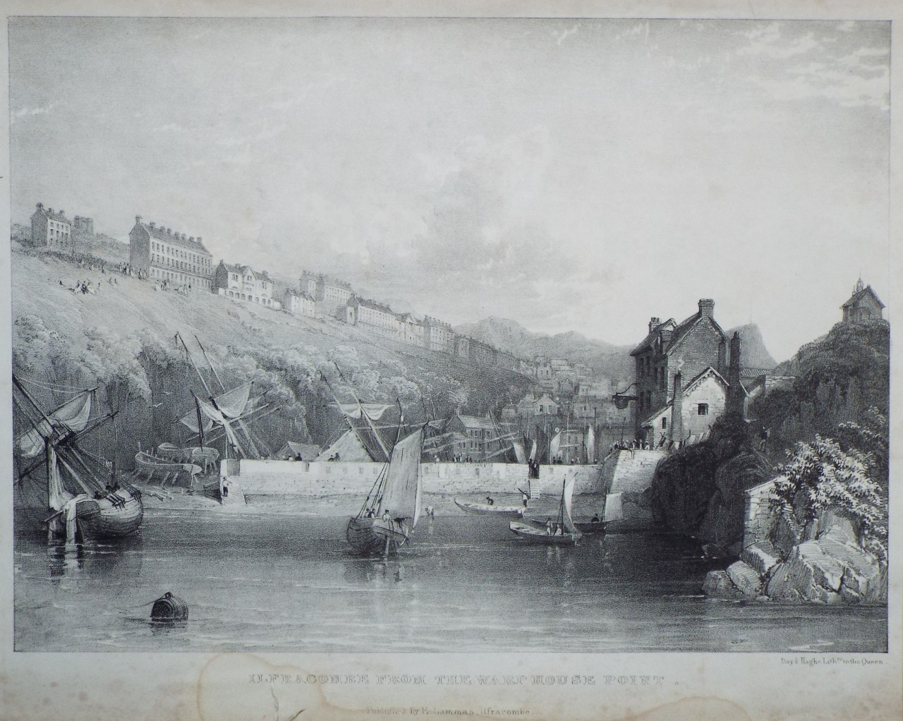Lithograph - Ilfracombe from the Warp House Point.