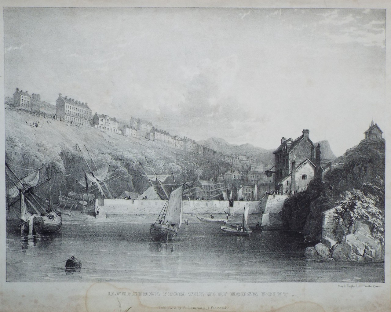 Lithograph - Ilfracombe from the Warp House Point.
