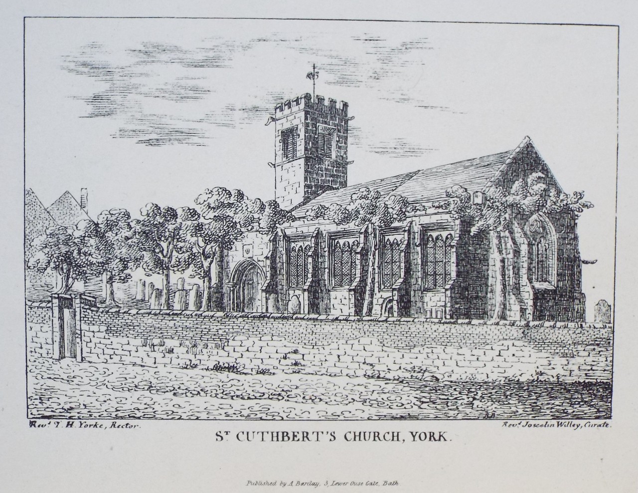 Lithograph - St. Cuthbert's Church, York.