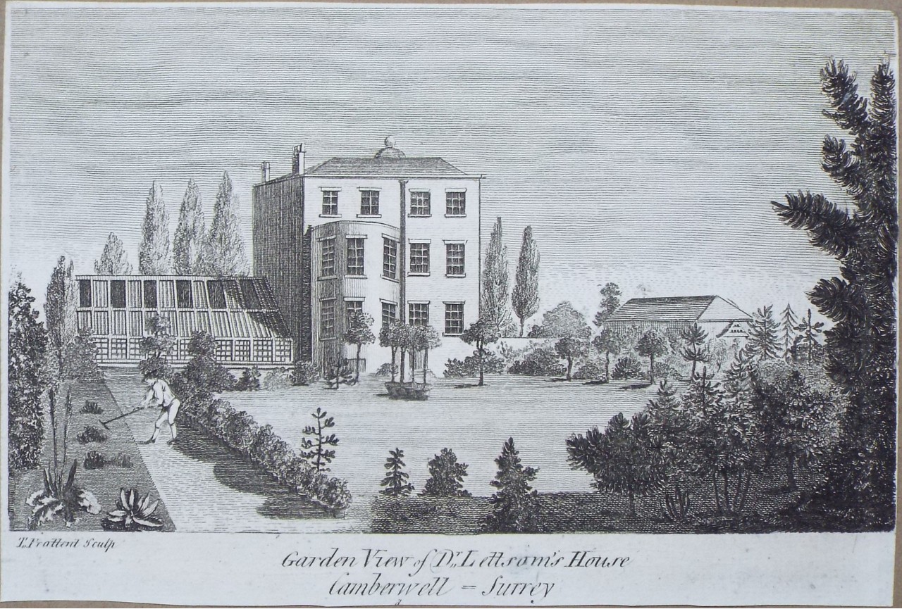 Print - Garden View of Dr. Lettsom's House Camberwell - Surrey - Prattent