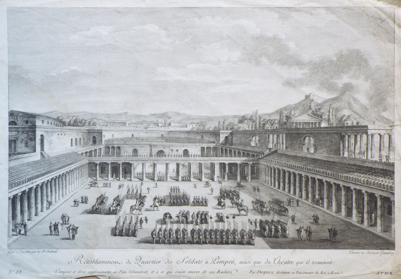 Print - Retablissement du Quartier des Soldats a Pompeii, ainsi que du Theatre qui le terminoit