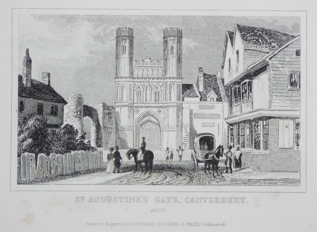 Print - St. Augustine's Gate, Canterbury. Kent.