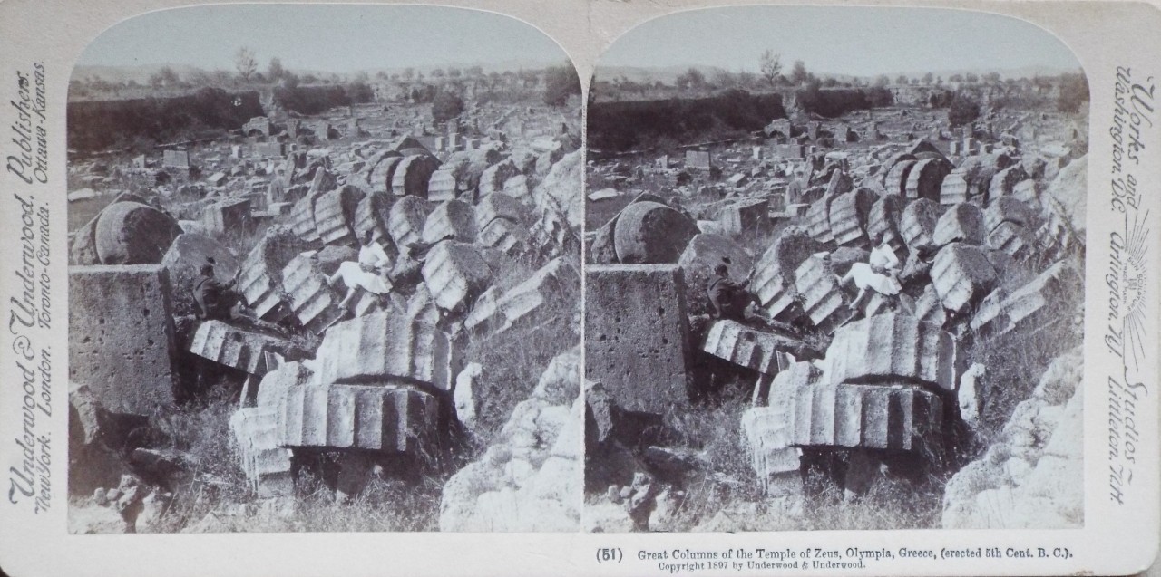 Photograph - Great Columns of the Temple of Zeus, Olympia, Greece, (erected 5th Cent. B. C.).