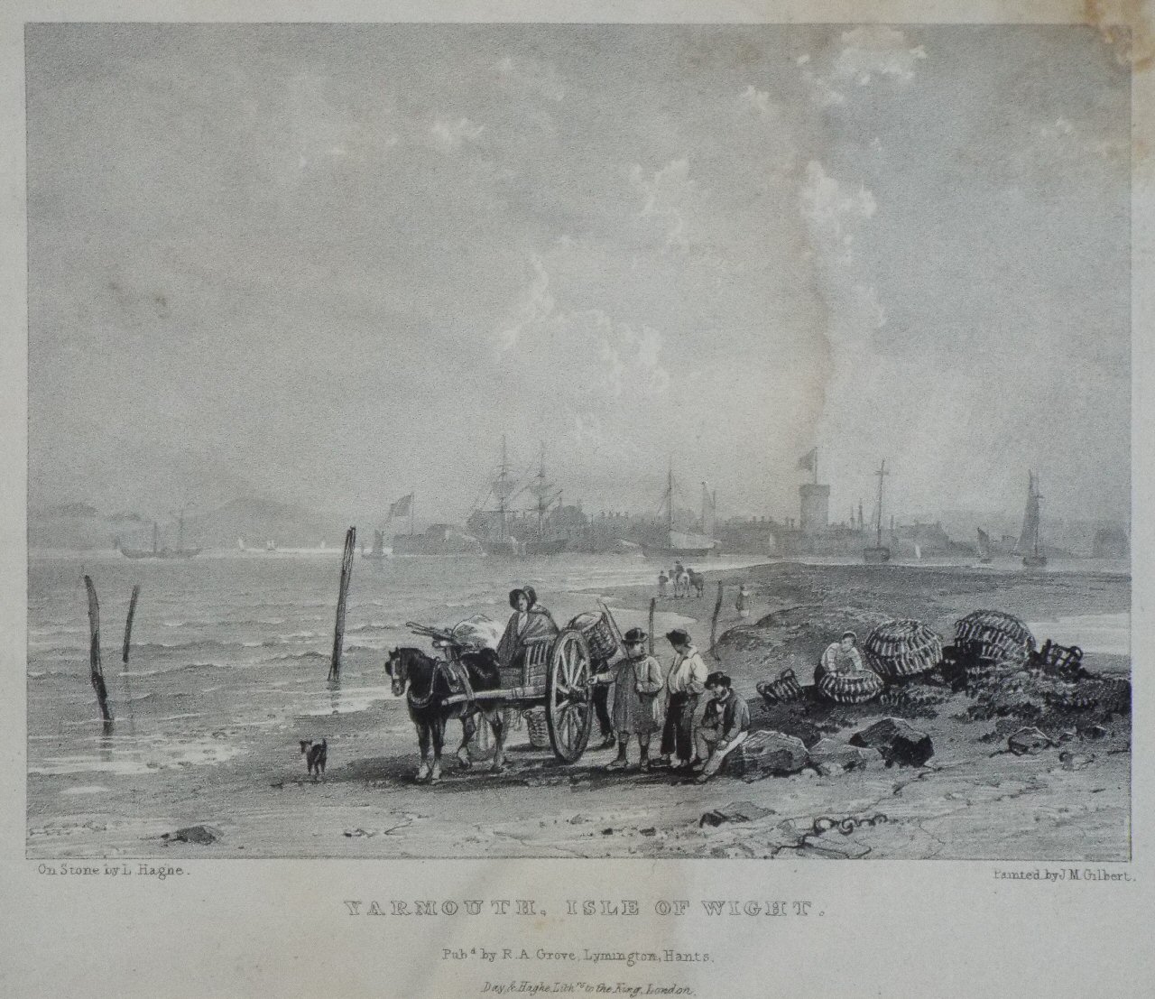 Lithograph - Yarmouth, Isle of Wight. - Haghe