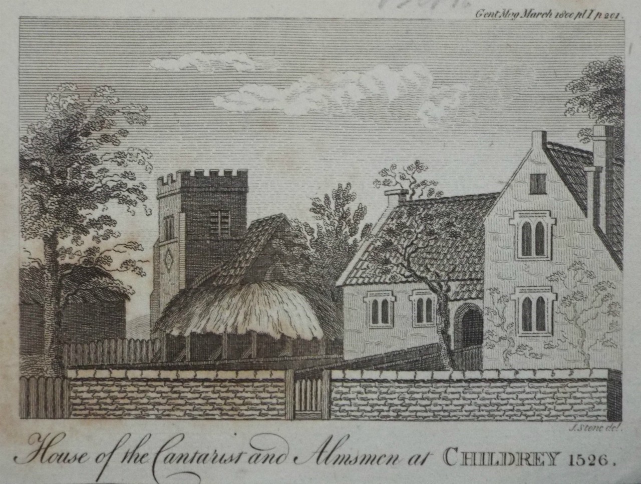 Print - House of the Cantarist and Almsmen at Childrey 1526.