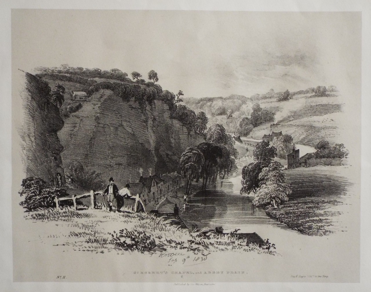 Lithograph - St. Robert's Chapel, and Abbey Plain. - Howell