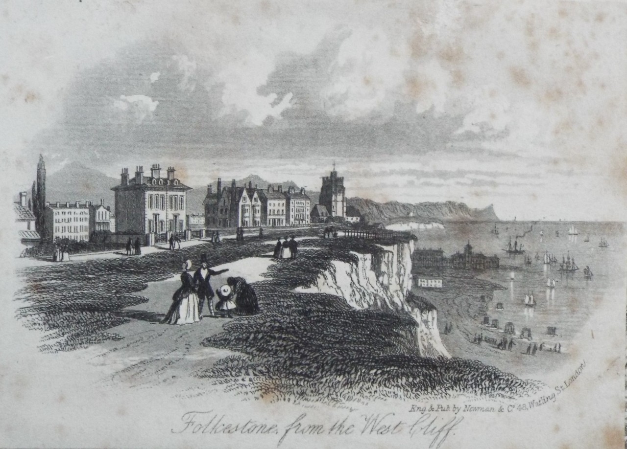Steel Vignette - Folkestone from the West Cliff. - Newman