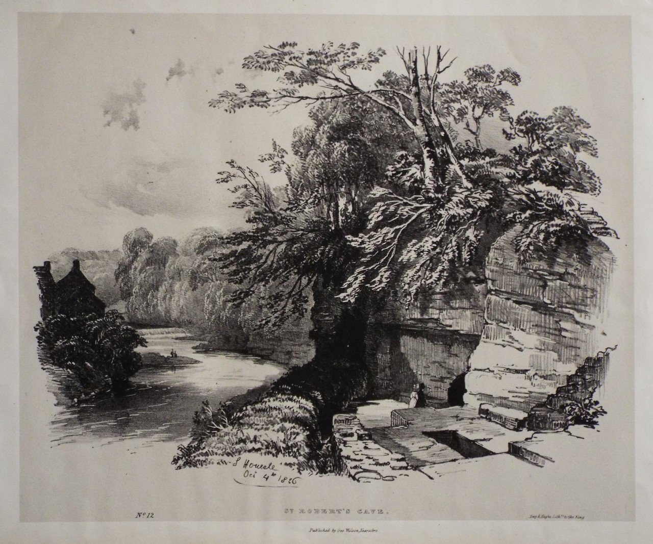 Lithograph - St. Robert's Cave. - Howell