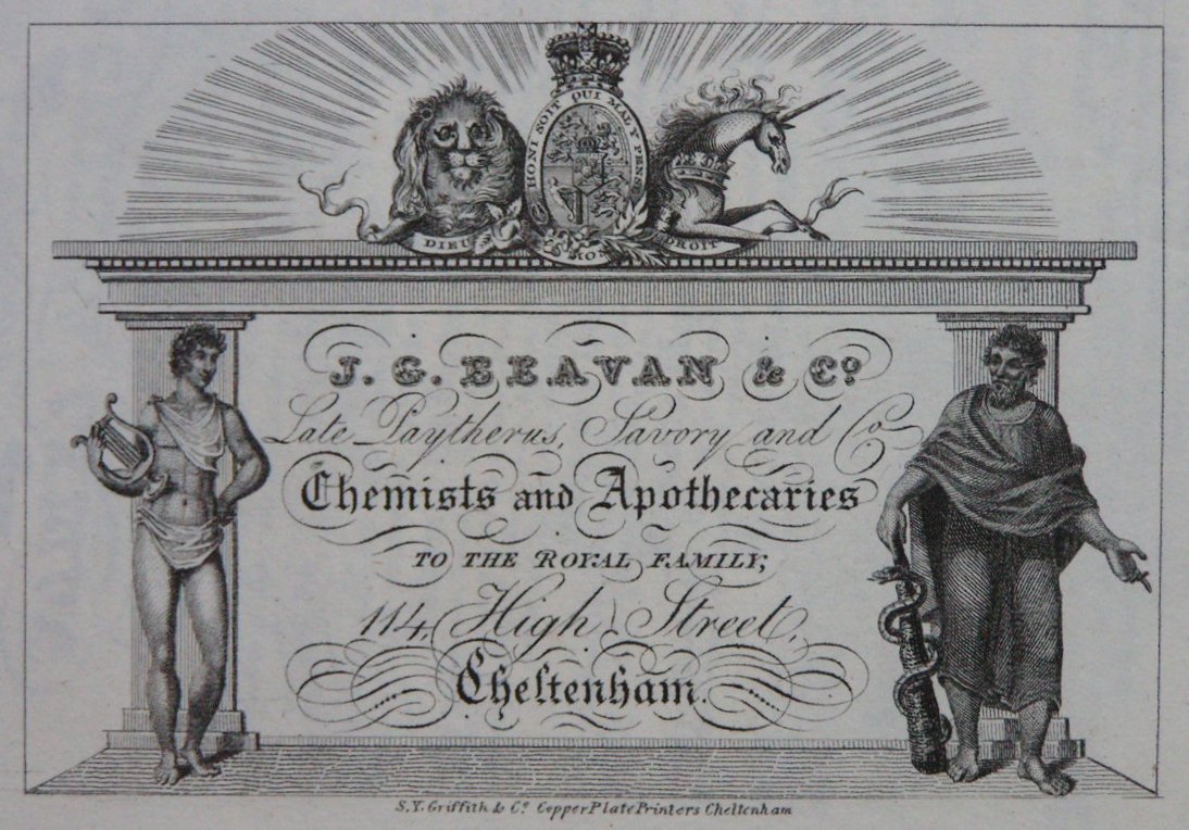 Print - J.G. Beavan & Co Late Daytherus Savory and Co Chemists and Apothecaries