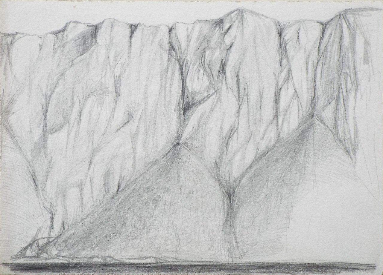 Pencil sketch - (Cliffs & Scree Slopes)