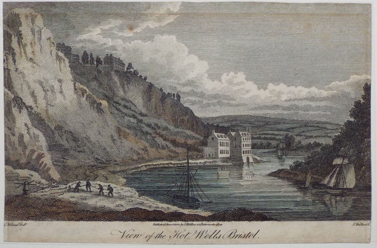 Print - View of the Hot Wells, Bristol. - Walker
