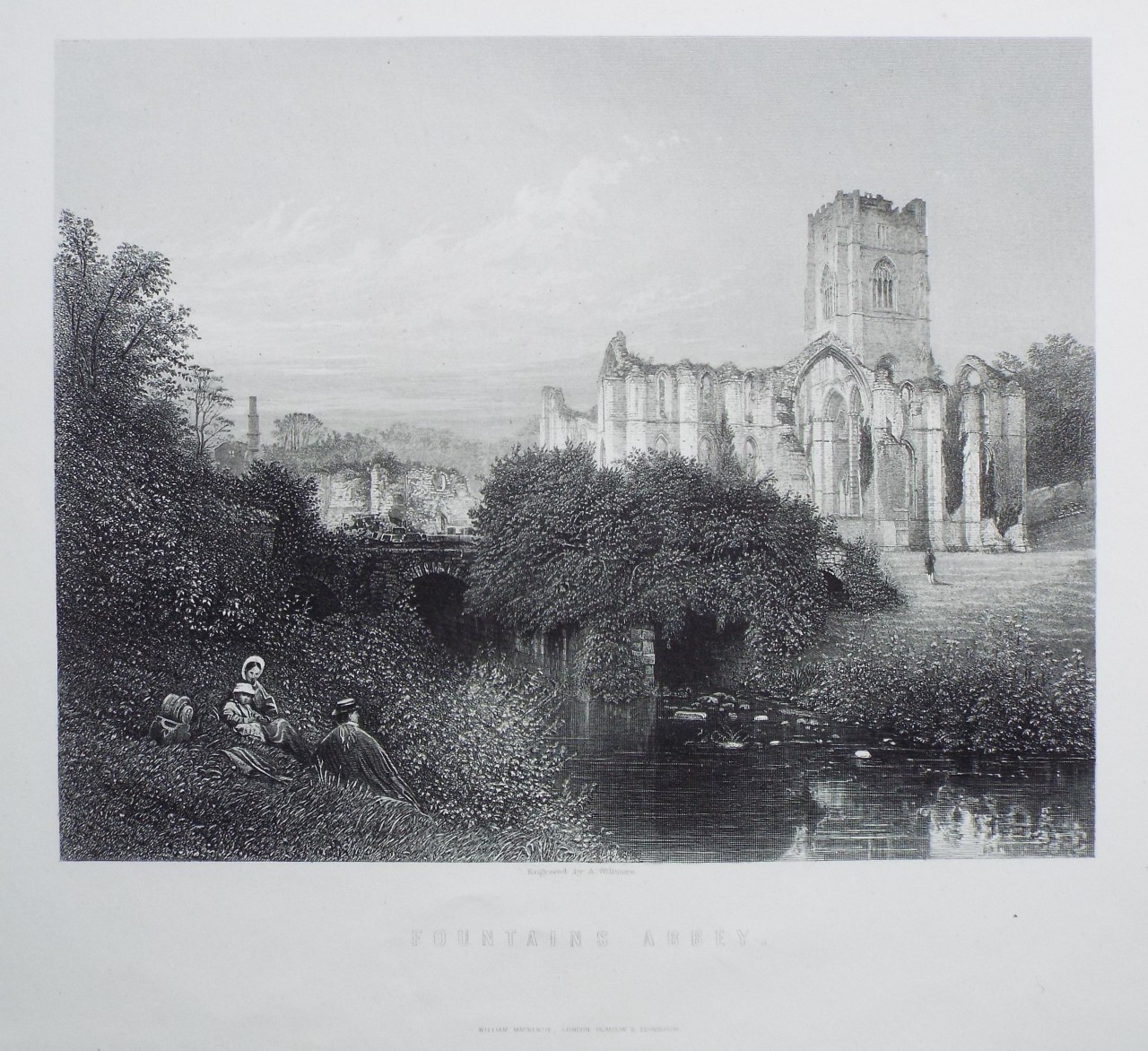 Print - Fountains Abbey. - Willmore
