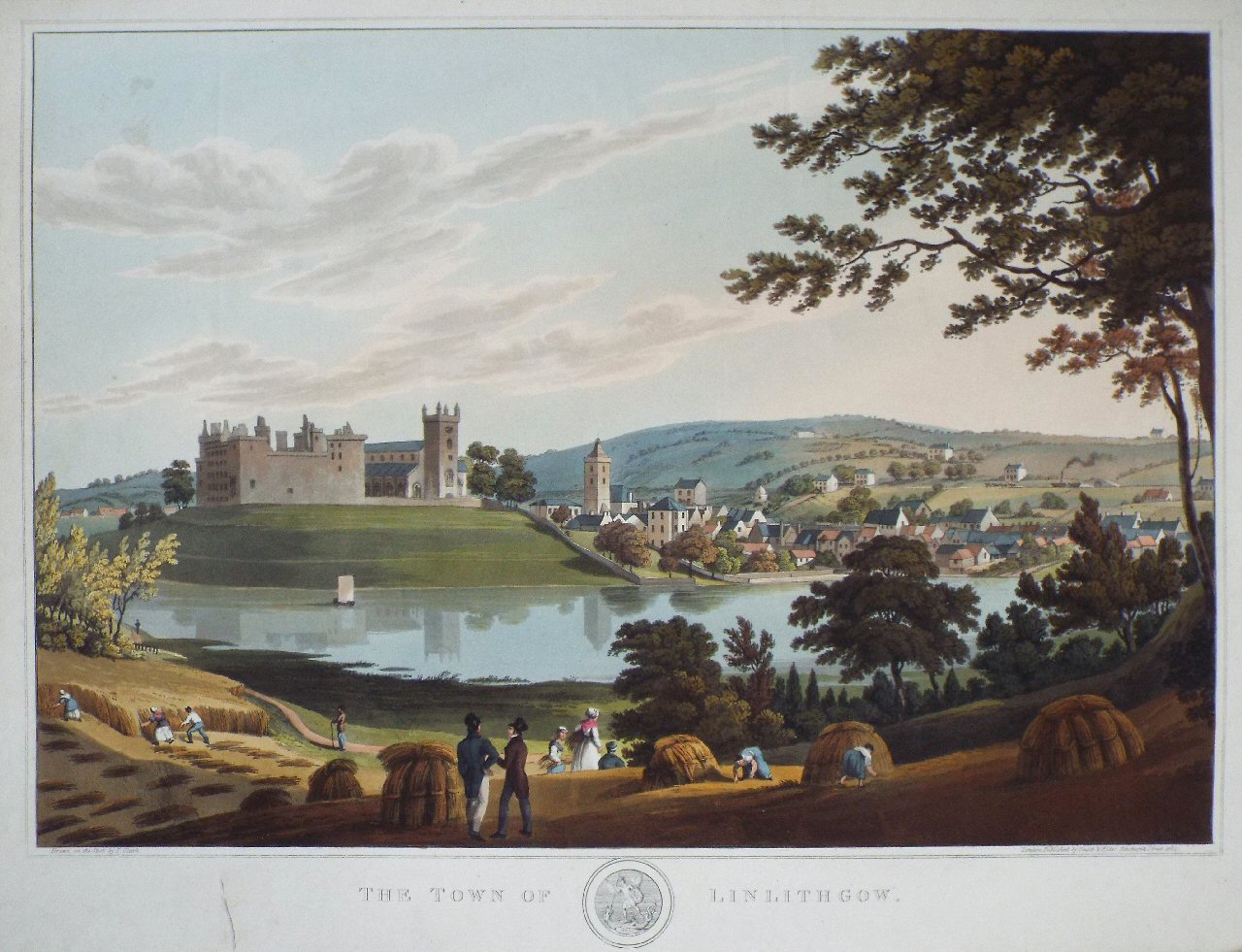 Aquatint - The Town of Linlithgow. - Clark