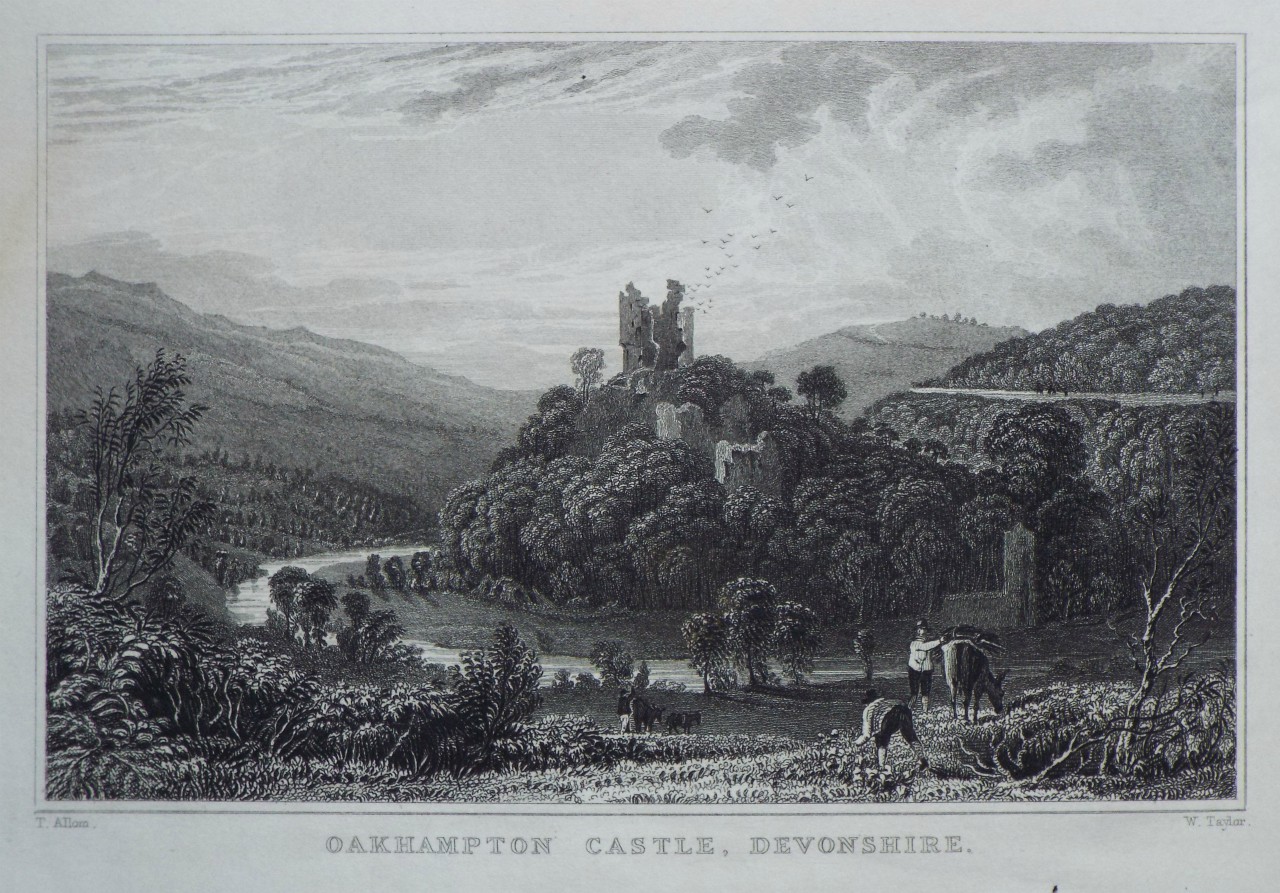 Print - Oakhampton Castle, Devonshire. - Taylor