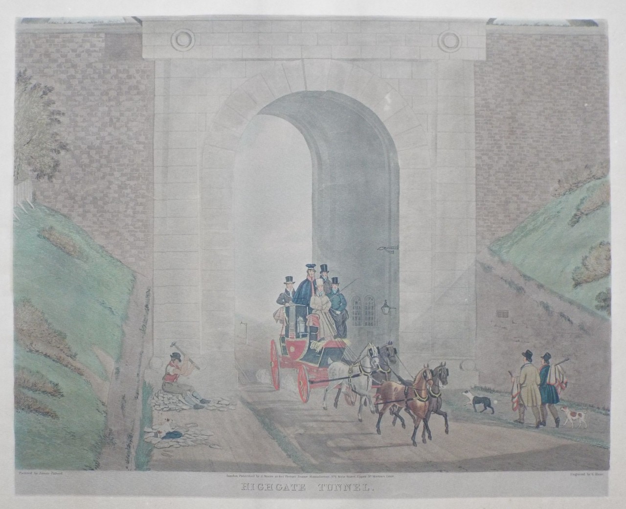 Aquatint - Highgate Tunnel. - Hunt