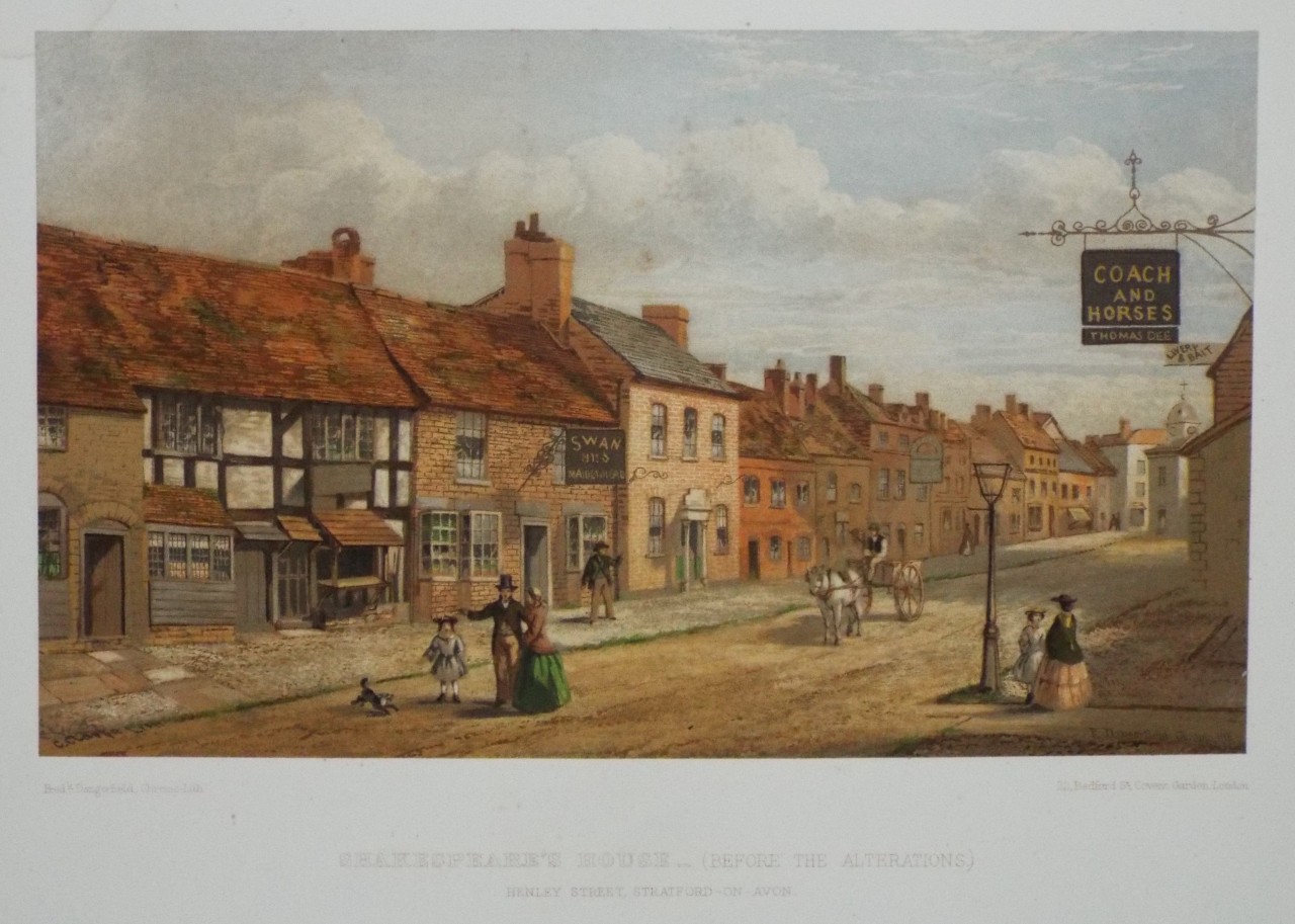 Chromo-lithograph - Shakespeare's House - (Before the Alterations) Henley Street Stratford-on-Avon.