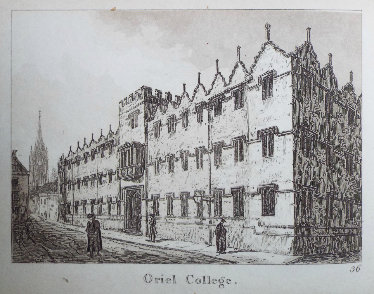 Aquatint - Oriel College.