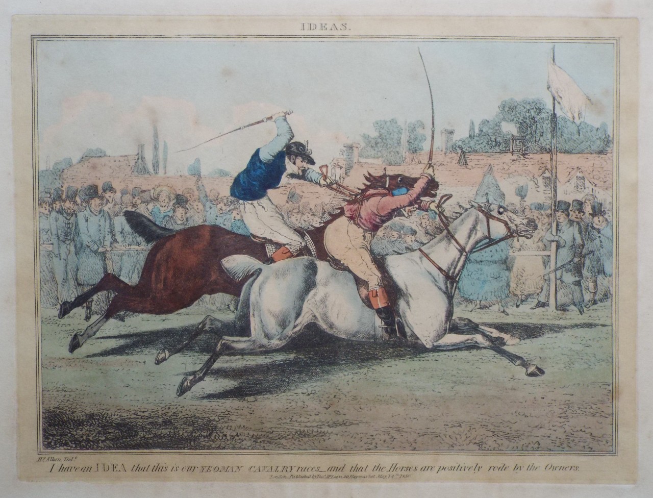 Soft-ground Etching - IDEAS. I have an IDEA that this our Yeomanry Cavalry races - and that the Horses are positively rode by the Owners.