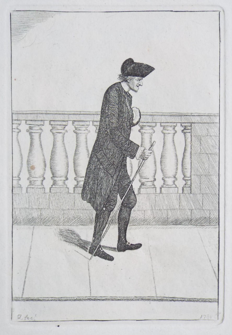 Etching - John Hume of Ninewells, 1709 - 1786. Brother of David Hume