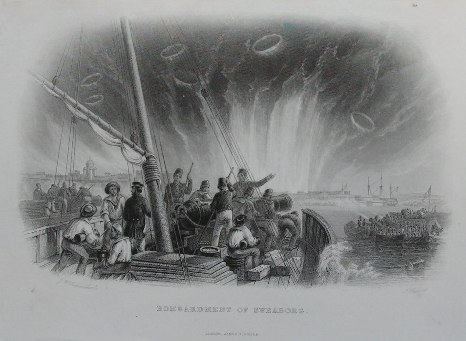 Print - Bombardment of Sweaborg. - Watkins