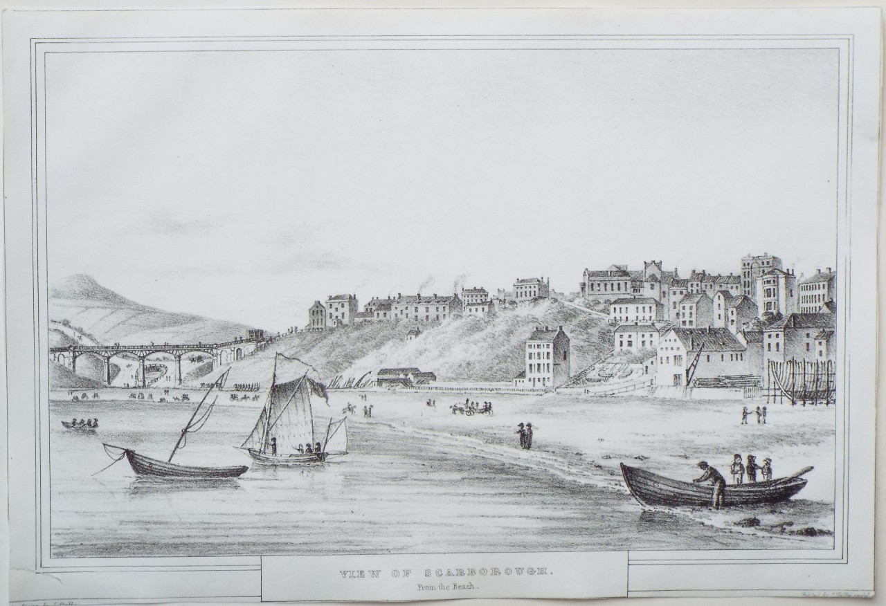 Lithograph - View of Scarborough. From the Beach.