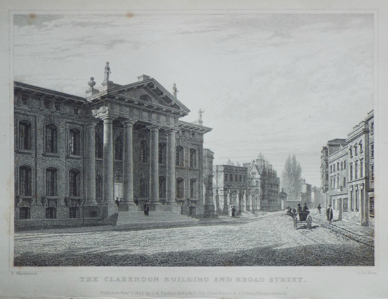 Print - The Clarendon Building and Broad Street. - Le