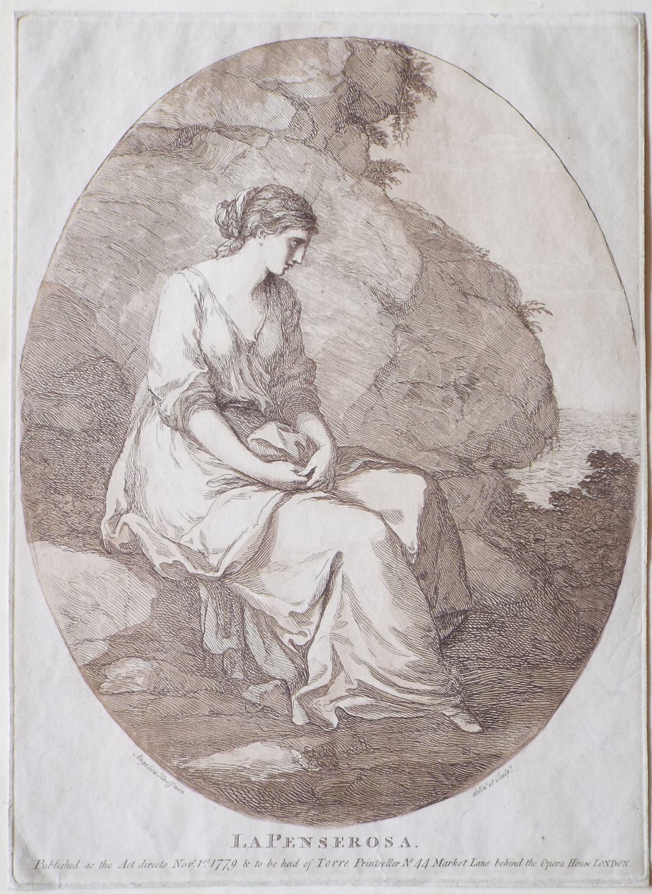 Etching with aquatint - La Penserosa. - Kauffman