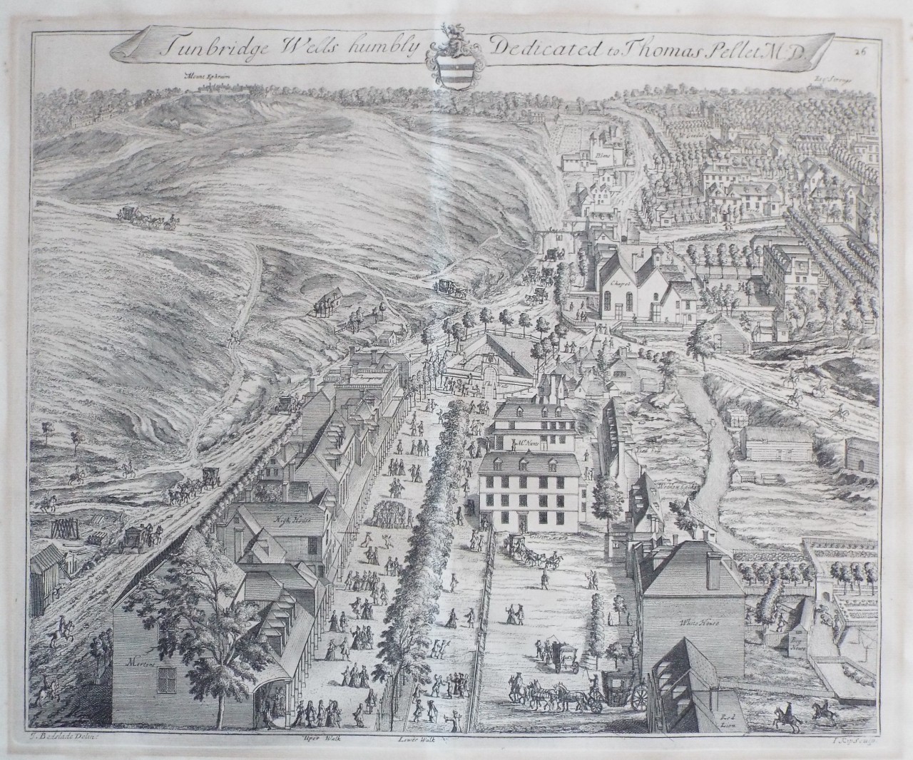 Print - Tunbridge Wells humbly dedicated to Thomas Pellet M.D. - Kip